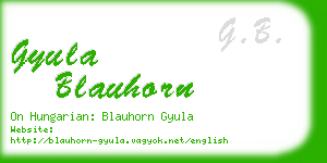 gyula blauhorn business card